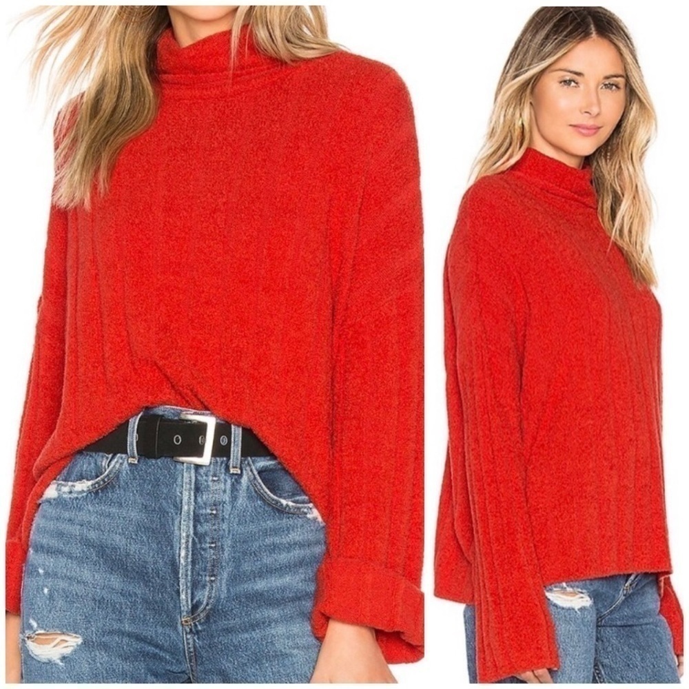 REVOLVE Tularosa Seta Ribbed Turtleneck Sweater in Red